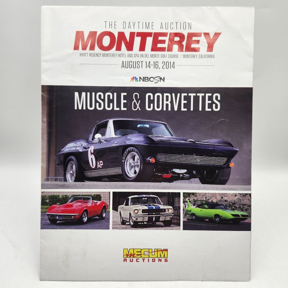 Mecum Auctions Fold-Out Poster 2014 Monterey Car Week Muscle & Corvettes